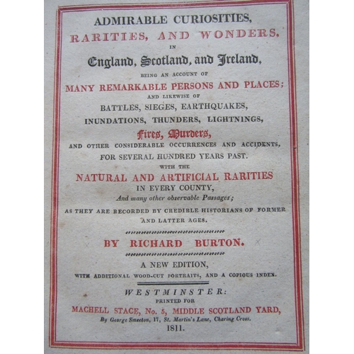 292 - Richard Burton - Admirable Curiosities, Rarities and Wonders in England, Scotland and Ireland, wood ... 