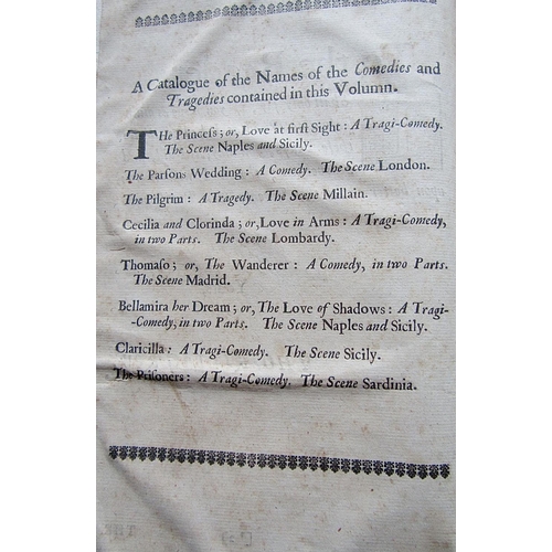 297 - Thomas Killigrew - The Prinesse or Love at First Sight, a tragic comedy, leather bound, 1663, first ... 