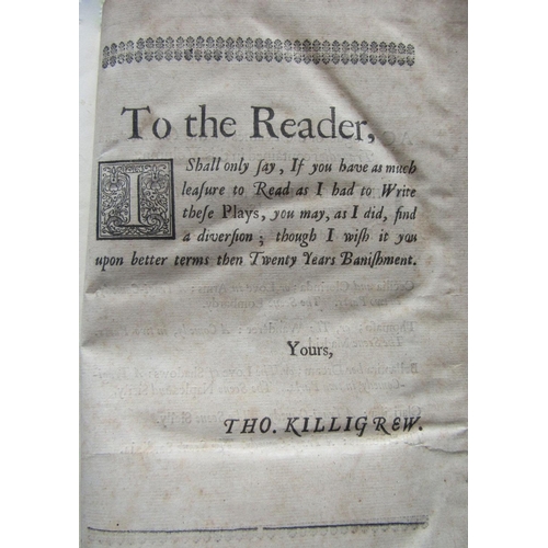 297 - Thomas Killigrew - The Prinesse or Love at First Sight, a tragic comedy, leather bound, 1663, first ... 