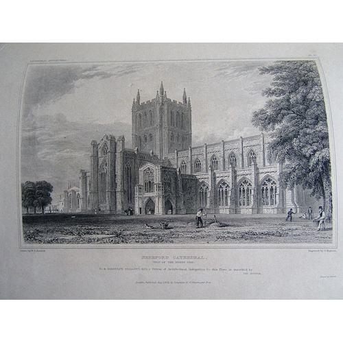 298 - John Britton - The History of Antiquities of the Cathedral Church of Hereford, with engravings, 1831