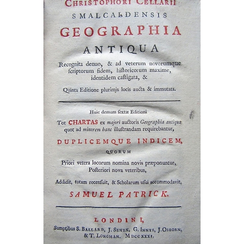 300 - Samuel Patrick - Geographia Antiqua, leather bound, illustrated with maps, 1731