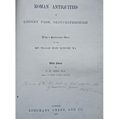 303 - Rev William Hiley Bathurst - Roman Antiquities at Lydney Park, Gloucestershire, green cloth binding,... 