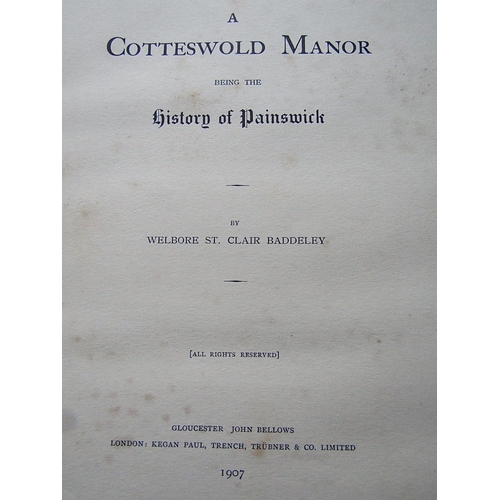 312 - Welbore St Clair Baddeley - A Cotteswold Manor (being the History of Painswick) leather bound