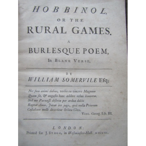 314 - William Somerville - Hobbinol, or the Rural Games a Burlesque Poem in Blanh Verse, 1740