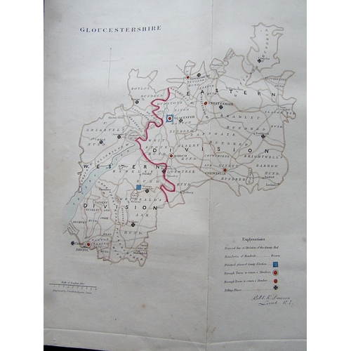 318 - Proposed Division of the Country of Gloucestershire with hand coloured maps, 1832