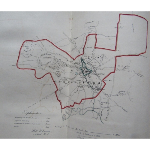 318 - Proposed Division of the Country of Gloucestershire with hand coloured maps, 1832