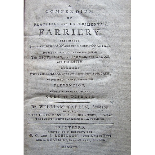 321 - William Taplin - A Compendium of Practical and Experimental Farriery, 1796