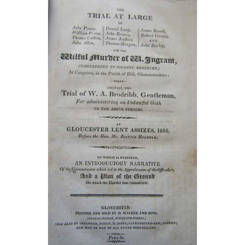 334 - Trials of the Berkeley Poachers, 1816, with introductory narrative and a plan of the ground