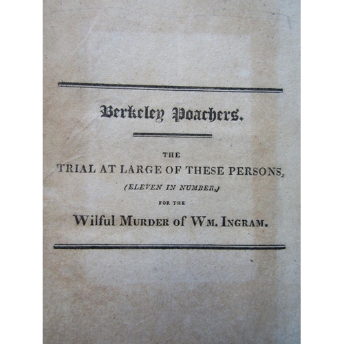 334 - Trials of the Berkeley Poachers, 1816, with introductory narrative and a plan of the ground