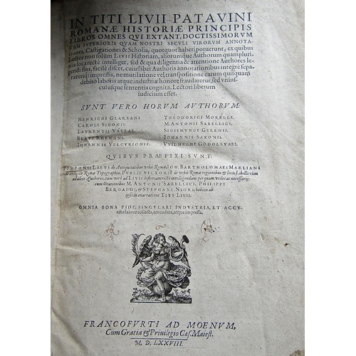 346 - Titus Livii - Romanae Hitoriae Princpis - leather bound, wood block illustrations, 1588