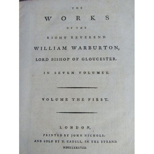 349 - Rev William Warburton - The Works of the Right Rev William Warburton - Lord Bishop of Gloucester, se... 