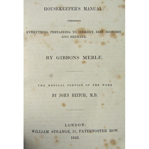 362 - Gibbons Merle - The Domestic Dictionary and Housekeepers Manual, 1842; Italian/French Dictionary, tw... 