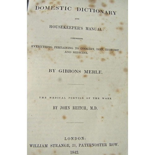 362 - Gibbons Merle - The Domestic Dictionary and Housekeepers Manual, 1842; Italian/French Dictionary, tw... 