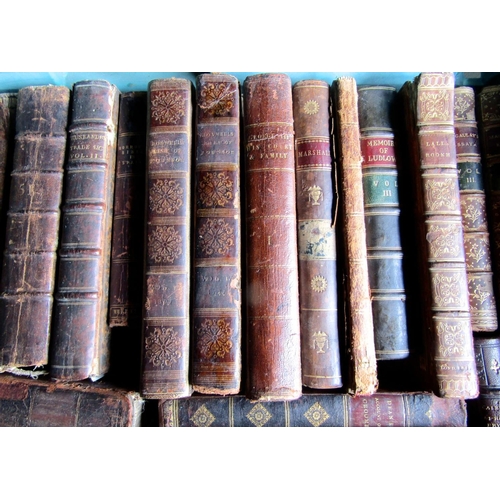 368 - A quantity of mainly 18th century leather bound works including odd volumes, local agriculture, Bosw... 