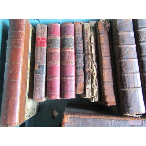 368 - A quantity of mainly 18th century leather bound works including odd volumes, local agriculture, Bosw... 