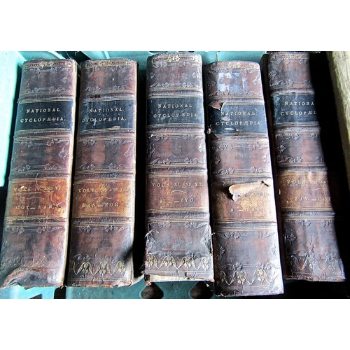 369 - A quantity of mainly 18th century early 19th century leather bound works including odd volumes Natio... 