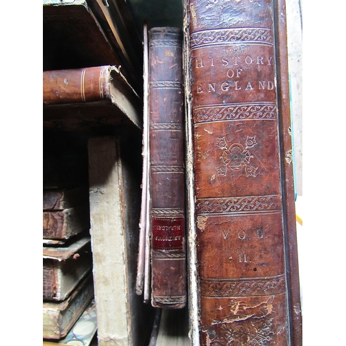 369 - A quantity of mainly 18th century early 19th century leather bound works including odd volumes Natio... 