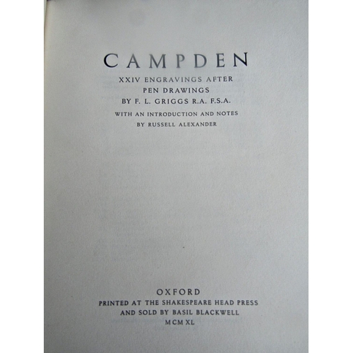 411 - Frederick Landseer Maur Griggs RARE - Campden, 24 illustrations, 1949; The Engraved Works of, 1928, ... 