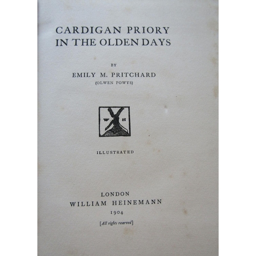 424 - Emily Pritchard (Olwen Powys) - Cardigan Priory in the Olden Days, limited edition 78/100, green lea... 