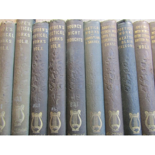 441 - 23 volumes, Mid 19th century works on the poets, Pope, Milton, Bowles, Prior, Akensides and less kno... 