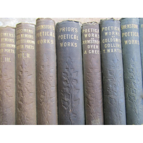 441 - 23 volumes, Mid 19th century works on the poets, Pope, Milton, Bowles, Prior, Akensides and less kno... 