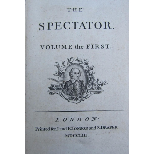 444 - The Spectator, wight volumes - 1753, leatherbound