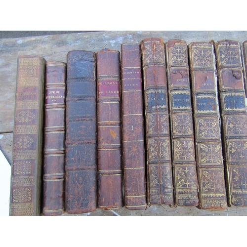 449 - Various leatherbound works, Smollet - Gil Blas of Santillane, 1816, M Dacier - The Life of Pythagora... 