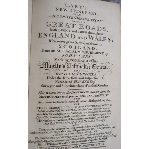 453 - John Cary - Carys New Itinerary of the Great Roads Throughout England and Wales, 1819, with maps