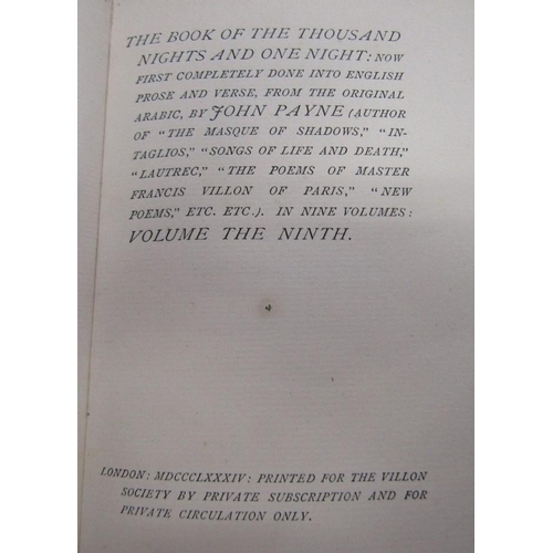 474 - Translated by John Payne - The Book of the Thousand nights and one night - 9 volumes, printed for th... 