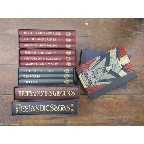 485 - A collection of Folio Society books, all in original cases, subjects include The Legends of King Art... 