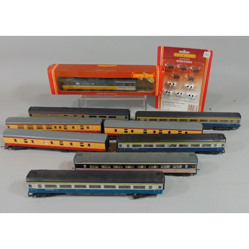 236 - Mixed unsorted collection of unboxed 00 gauge locomotives, rolling stock and model buildings  by Hor... 