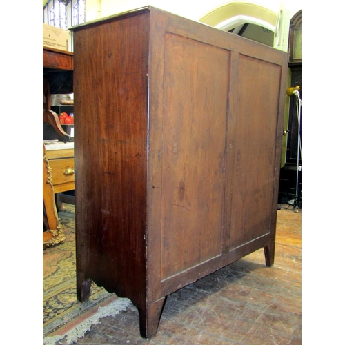 2171 - A Georgian mahogany bedroom chest of two short over four long graduated drawers with brass swan neck... 