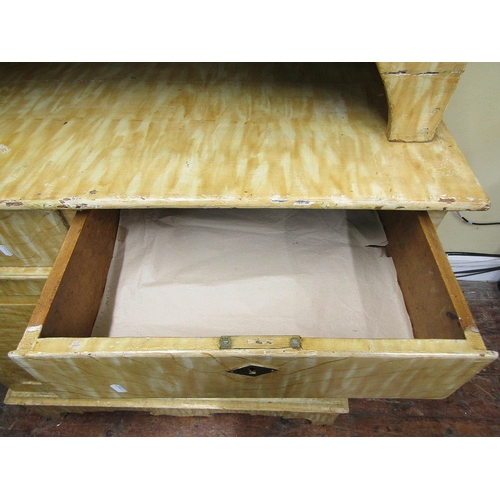 2174 - An 19th century Scandinavian pine two sectional dresser with all over painted and simulated wood gra... 