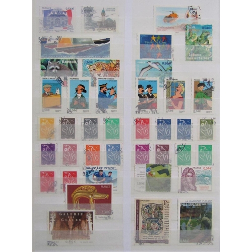 2338 - A collection of used modern stamps from France 2000-12 including minisheets