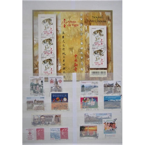 2338 - A collection of used modern stamps from France 2000-12 including minisheets