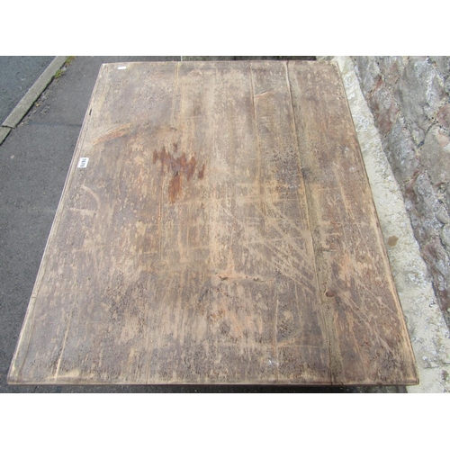 1670 - A small pine x framed garden/pub table with rectangular top, 91 cm x 74 cm