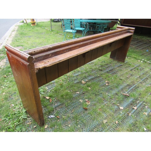 1665 - Two reclaimed Victorian pine church pews with plank seats beneath tongue and groove boarded backs, m... 