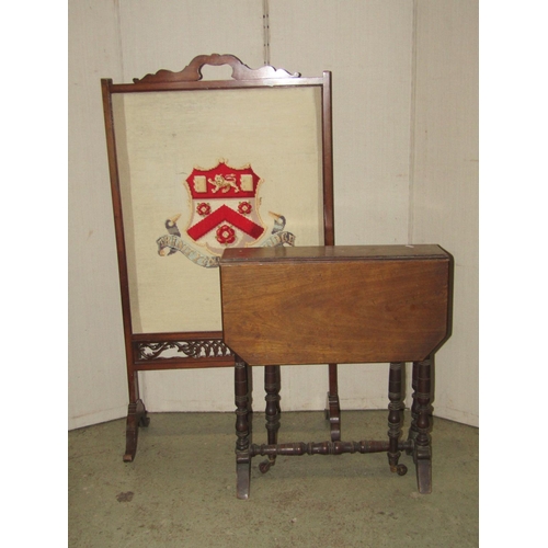 1854 - An inlaid Edwardian mahogany drop-leaf Sutherland type tea table with satin-wood cross-banding and f... 