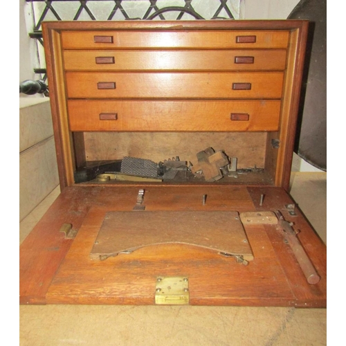 1809 - A vintage portable engineers tool chest with removable drop front revealing a fitted interior of fou... 