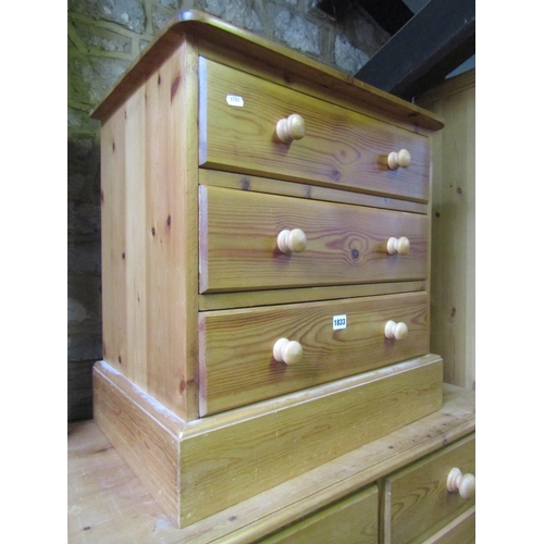 1833 - A Victorian style stripped pine bedroom chest of two short over five long drawers and moulded plinth... 