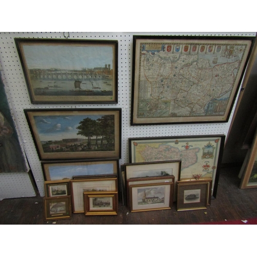 2208 - John Speed (British 1552-1629) - Hand coloured engraved map of Kent sold by George Humble, 42 x 54.5... 