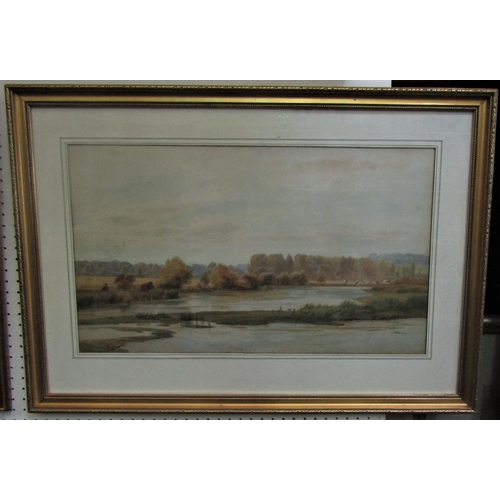 2209 - Robert Angelo Kittermaster Marshall (British 1849-1926) - The River Test, Hampshire, with fishermen,... 