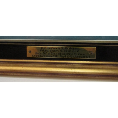 2210 - Antonio de Simone (Italian 1851-1907) - Study of the Royal Southern Yacht Monsoon, off the Italian c... 