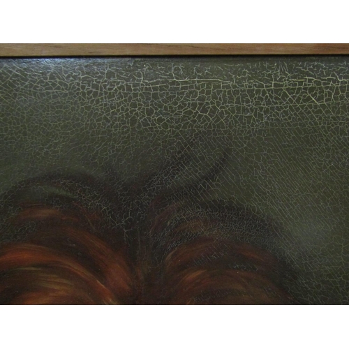 2216 - Late 19th century school - Study of a lion and lioness, oil on canvas, unsigned, 58 x 80cm, in wide ... 