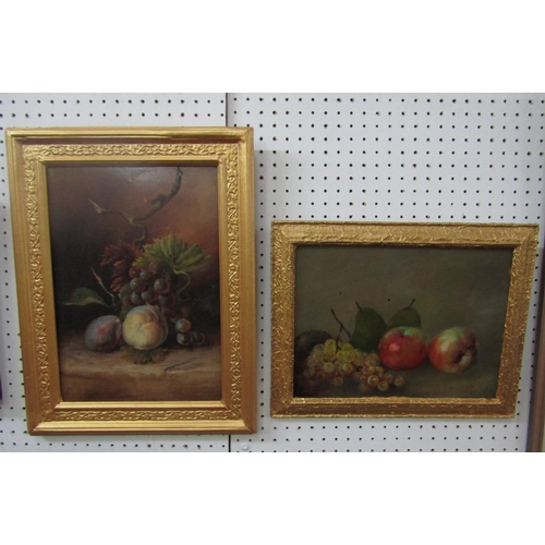 2218 - *Kidd (late 19th century British school) - Still life with fruit, including plum, peach and grapes, ... 