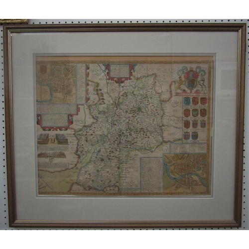 2219 - John Speed (British 1552-1629) - A 17th century hand coloured engraved map of Gloucestershire - Cont... 