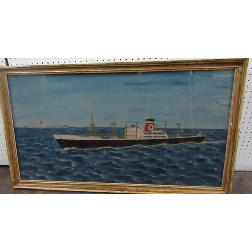 2221 - A H Joyce (20th century British school) - Canadian Star, marine scene sailing at high seas, with fur... 