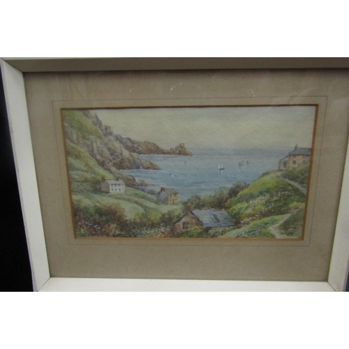 2225 - C Houston (late 19th century British school) - Coastal scene with distant yachts, watercolour and bo... 