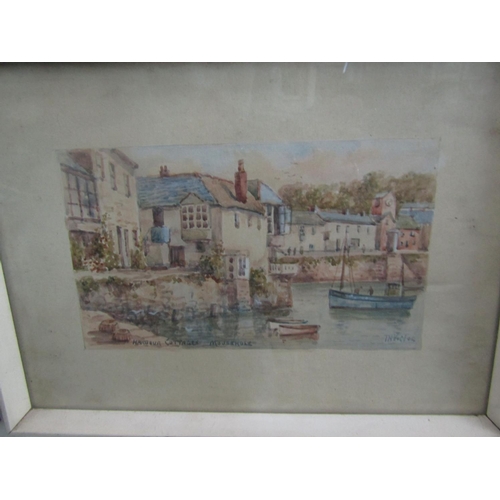 2225 - C Houston (late 19th century British school) - Coastal scene with distant yachts, watercolour and bo... 