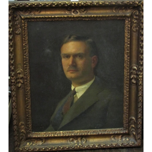 2226 - Walter Percy Day (British 1878-1965) - Bust length portrait of a gentleman in suit and tie, oil on c... 